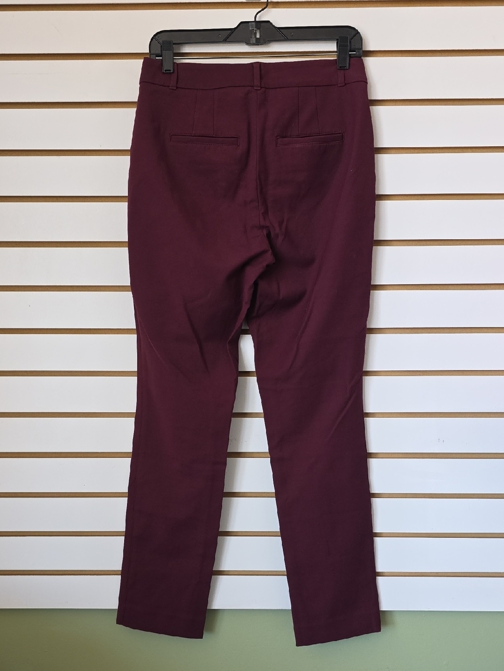 WHBM Slim Straight Burgundy Pants 4 - Picture 4 of 6